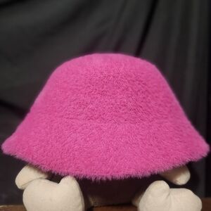 Hot Pink Faux Mohair Hat